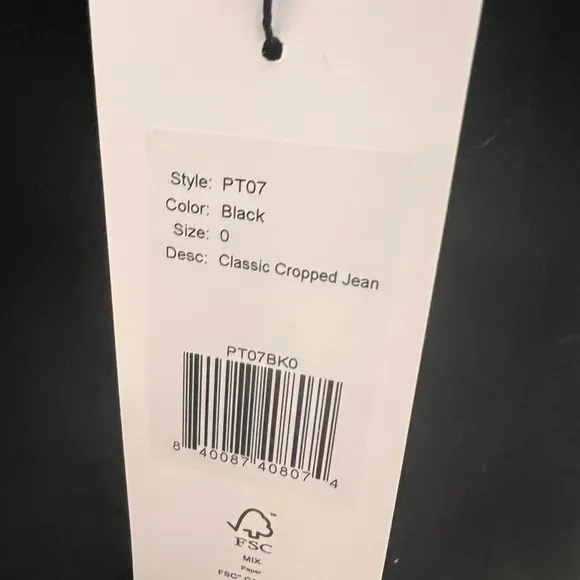 Thakoon Classic Cropped Jean Black NWT Sizes 0 &amp; 6