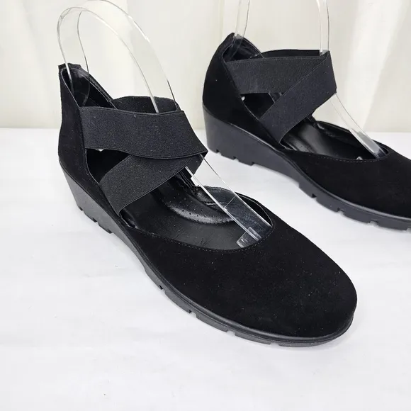 The FLEXX Women's Black Get Back Mary Jane Wedge Shoes Size 8