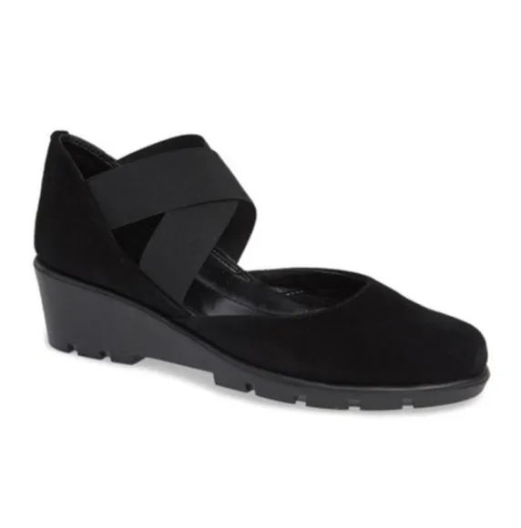 The FLEXX Women's Black Get Back Mary Jane Wedge Shoes Size 8
