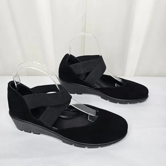 The FLEXX Women's Black Get Back Mary Jane Wedge Shoes Size 8