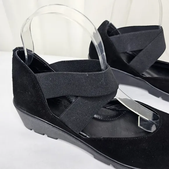The FLEXX Women's Black Get Back Mary Jane Wedge Shoes Size 8