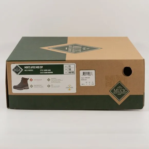 The Muck Boot Company Men's Apex Mid Zip 'Dark Brown' AXMZ-900 Multi Size