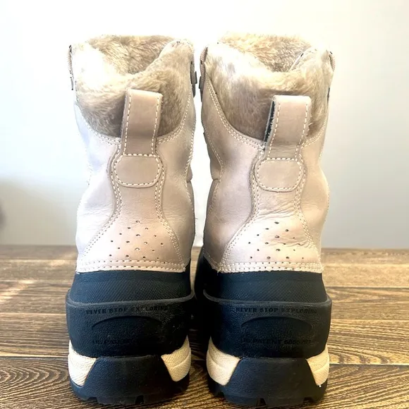 The North Face Cream and Black Winter Boots with Waterproof Design