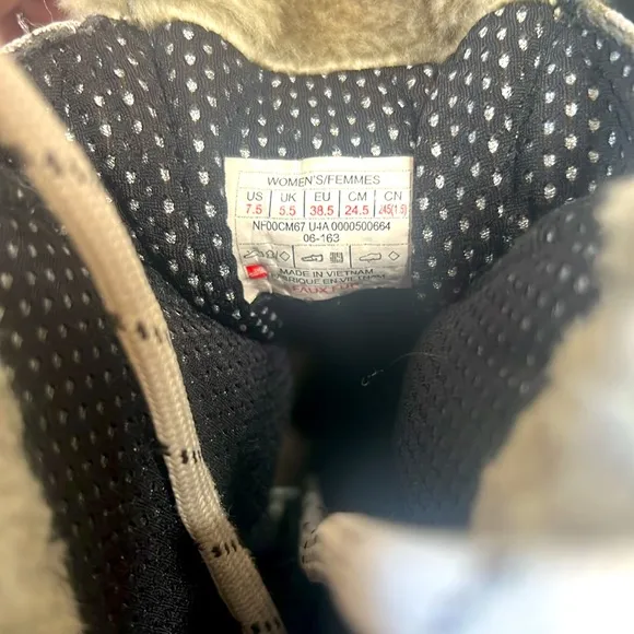 The North Face Cream and Black Winter Boots with Waterproof Design