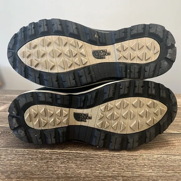 The North Face Cream and Black Winter Boots with Waterproof Design