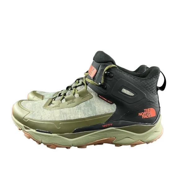 The North Face Mens Vectiv Exploris Mid Futurelight Olive Green Boots Sz 11.5-14