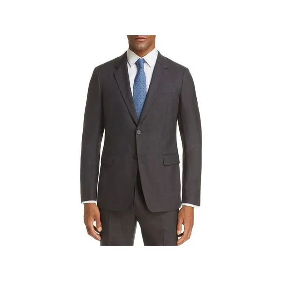 THEORY Mens Chambers Gray Single Breasted, Slim Fit Blazer 42L