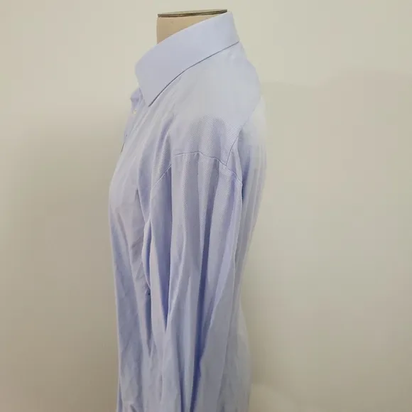 Thomas Pink Light Blue Slim Fit Button Down Dress Shirt 15.5