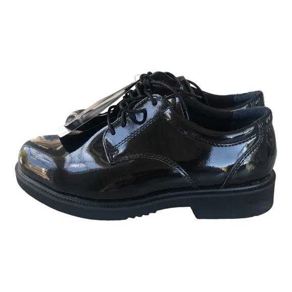 Thorogood Men’s Black Patent Leather ISO 9001 Certified No Slip Work Shoes 8M