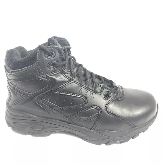 Thorogood Men’s Mid Cut Slip Resisting Black Boots, Size 8W
