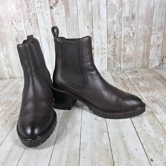 Thursday Boot Co. Chelsea Boots Heeled Ankle Brown Leather Everyday Size 6