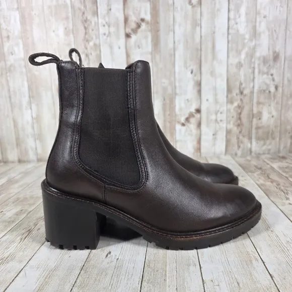 Thursday Boot Co. Chelsea Boots Heeled Ankle Brown Leather Everyday Size 6