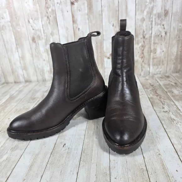 Thursday Boot Co. Chelsea Boots Heeled Ankle Brown Leather Everyday Size 6