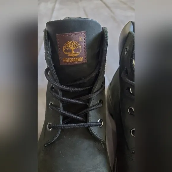 Timberland 6 Inch Black Nubuck Waterproof Boots Size 7