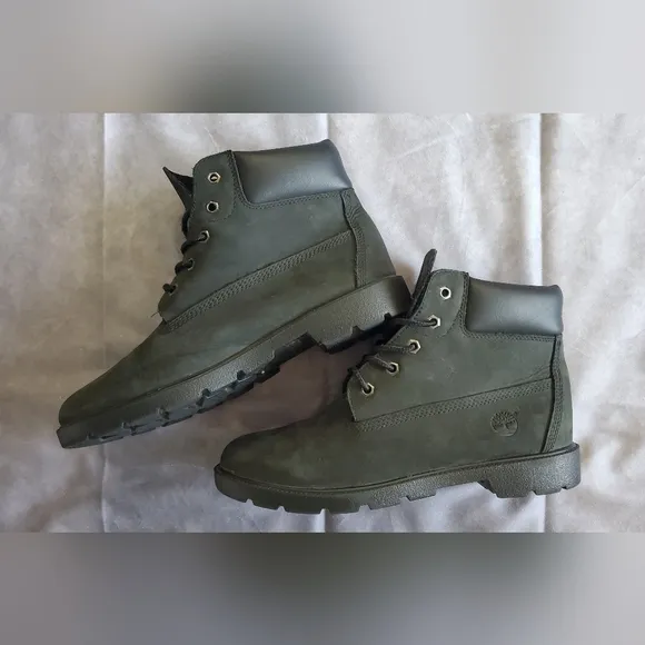 Timberland 6 Inch Black Nubuck Waterproof Boots Size 7