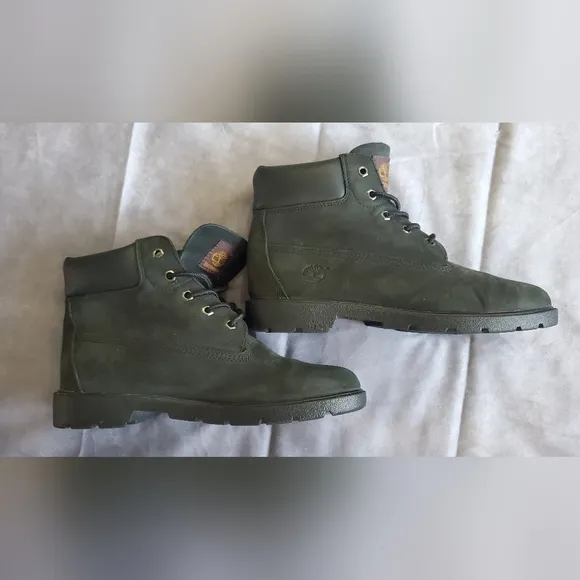 Timberland 6 Inch Black Nubuck Waterproof Boots Size 7