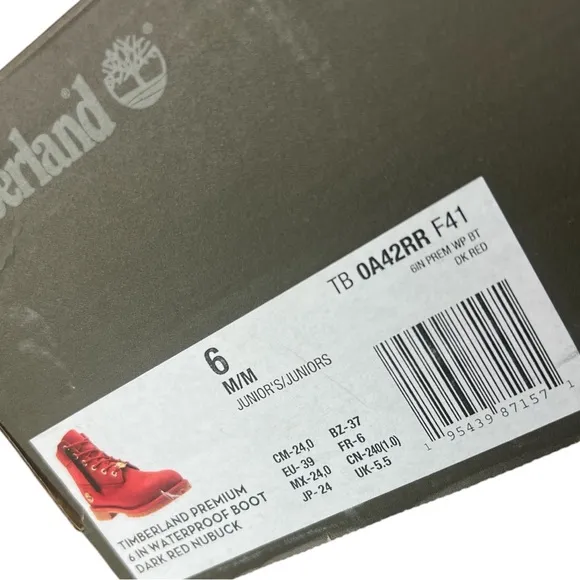 Timberland 6 Inch Premium PS 'Dark Red' Waterproof