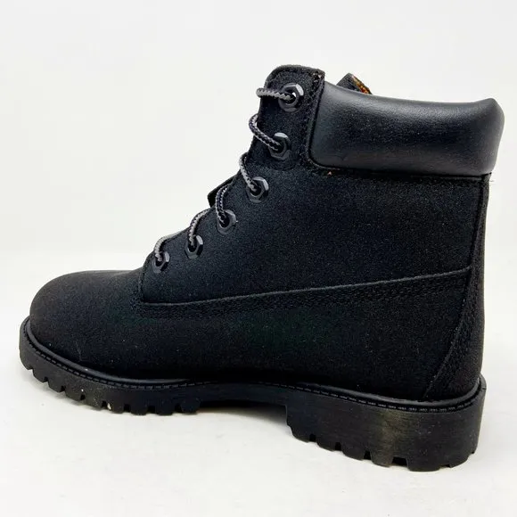 Timberland 6 Inch Waterproof Black Abrasion Resistant Black Kids Boots 34975