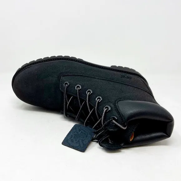 Timberland 6 Inch Waterproof Black Abrasion Resistant Black Kids Boots 34975