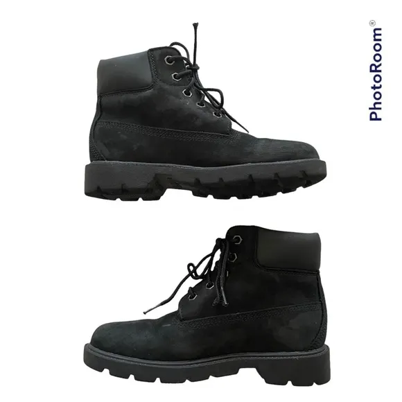 Timberland 6&quot; Premium Black Suede Waterproof Boots • Size 1