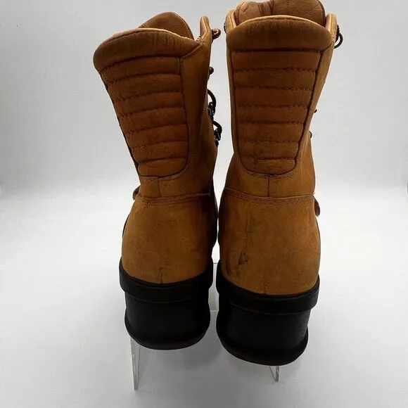 Timberland Amston Women Boots 8 Med Wheat Nubuck Leather Gum Wedge‎ Shoes Straps