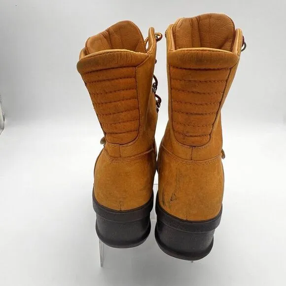 Timberland Amston Women Boots 8 Med Wheat Nubuck Leather Gum Wedge‎ Shoes Straps