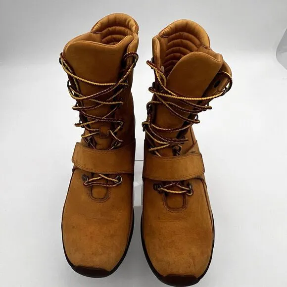 Timberland Amston Women Boots 8 Med Wheat Nubuck Leather Gum Wedge‎ Shoes Straps
