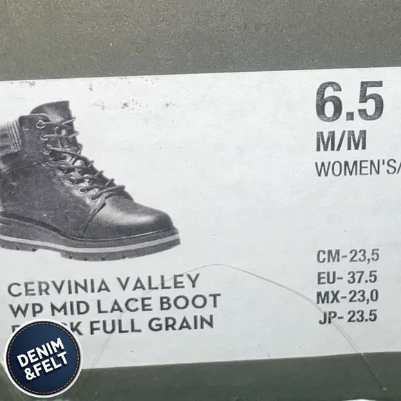 Timberland Black Full Grain Cervinia Valley WP Mid Lace Boot | NEW/NIB🖤