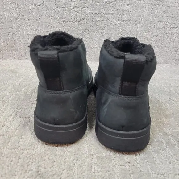 Timberland Davis Square Men's Size 7.5 Black Leather Warm Lined Waterproof Boots