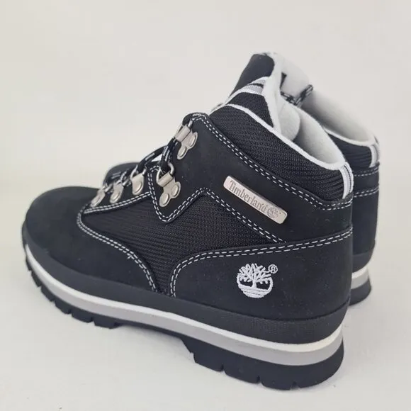 TIMBERLAND Euro Hiker Waterproof Kid's Unisex Boots Black Size 3 Youth