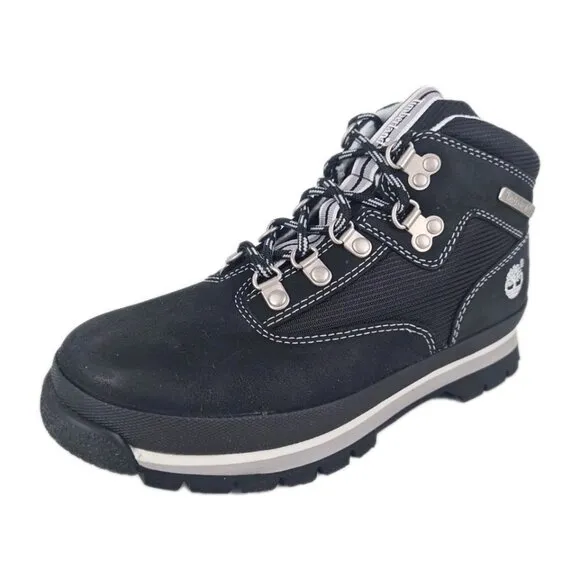 TIMBERLAND Euro Hiker Waterproof Kid's Unisex Boots Black Size 3 Youth
