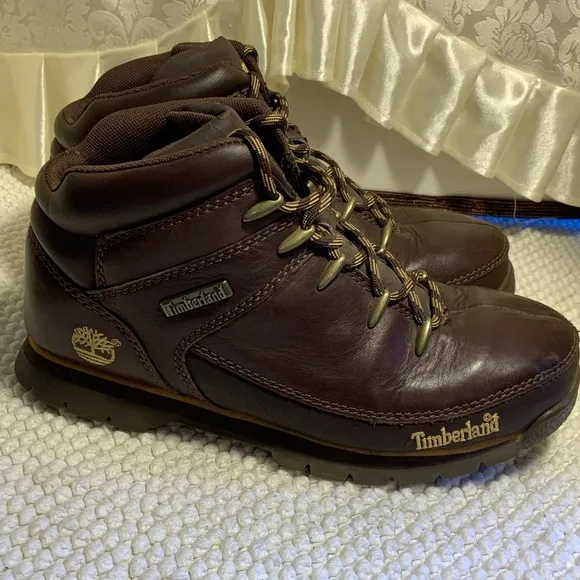 TIMBERLAND EURO SPIRIT BOYS LEATHER MID HIKER BOOTS