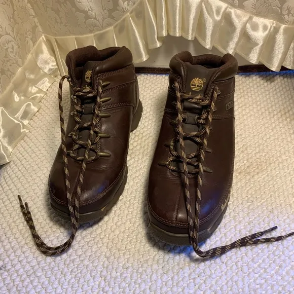 TIMBERLAND EURO SPIRIT BOYS LEATHER MID HIKER BOOTS