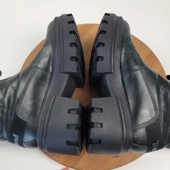 Timberland Everleigh Boot Front Zip Mid Boots Green Leather Womens 7.5 Platform