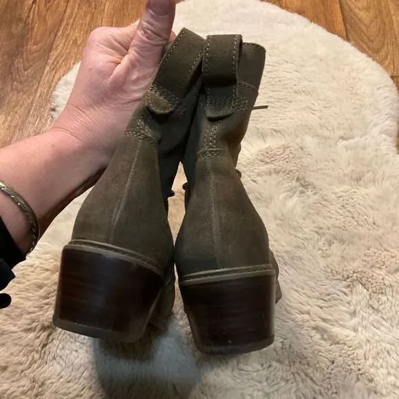 Timberland Lace Up Boots Size 10 Womens Sutherland Bay Mid Olive Boot Ankle Heel