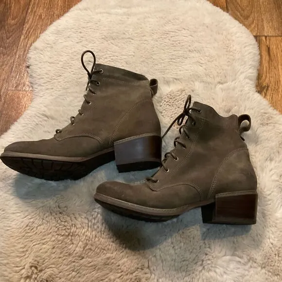 Timberland Lace Up Boots Size 10 Womens Sutherland Bay Mid Olive Boot Ankle Heel