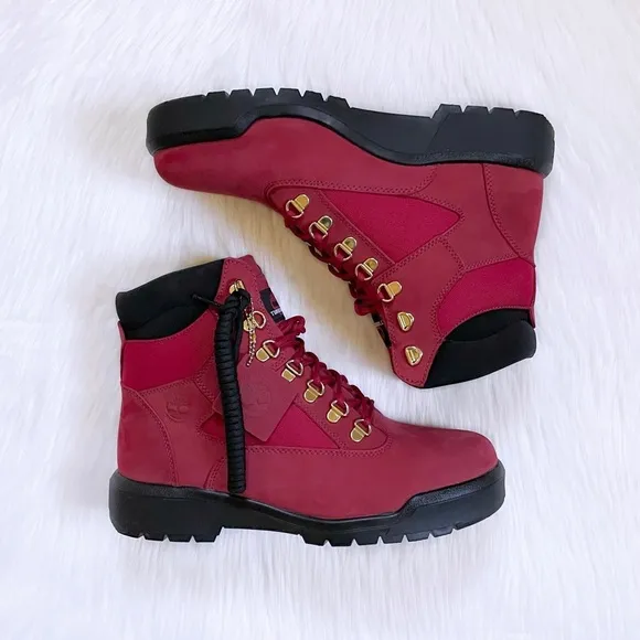 Timberland Men’s 6 Inch Waterproof Field Boots In Dark Red