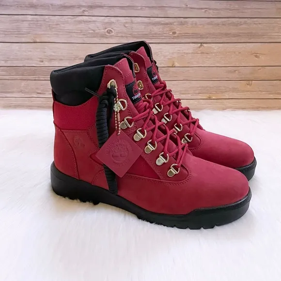 Timberland Men’s 6 Inch Waterproof Field Boots In Dark Red