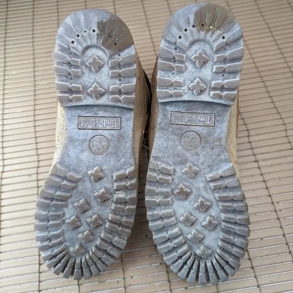 Timberland men's sz 8 Moccasin toe Paracord lace work, hike hunting boots. Some