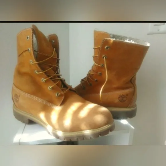 Timberland Nubuck Men's Fold-Down Waterproof Wheat Boots Size 11