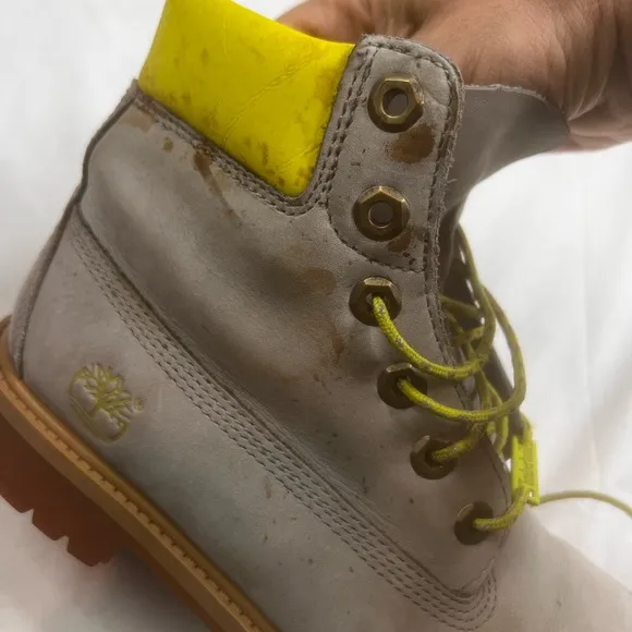 Timberland Premium 6 Inch Waterproof Boots Color Grey Nubuck Sz 6 L070123