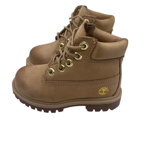 Timberland Premium 6in Waterproof Beige Nubuck Boots Toddler 7