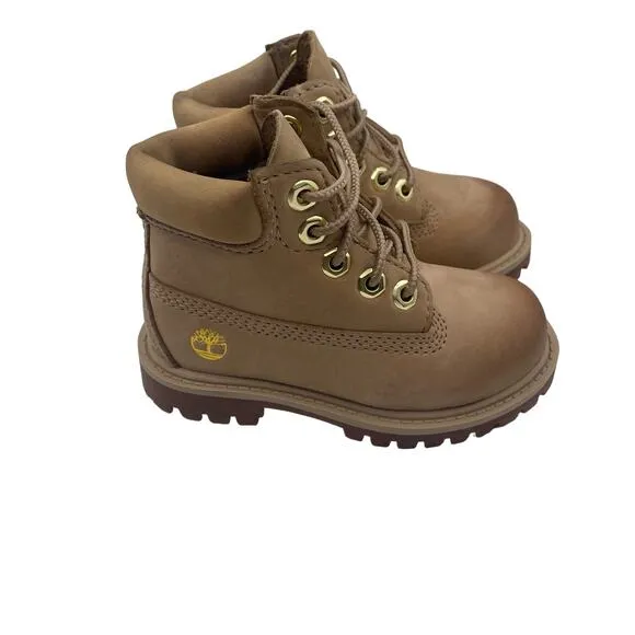 Timberland Premium 6in Waterproof Beige Nubuck Boots Toddler 7