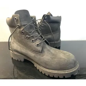 Timberland Premium Junior Waterproof Black Nubuck Boots - Size 6 Medium