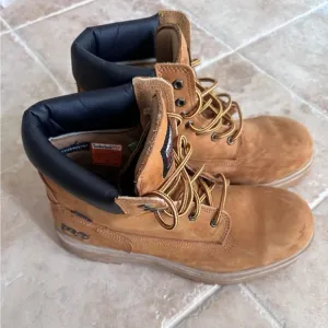 Timberland Pro Steel Toe Waterproof Tan Wheat Work Boots 13 Wide EC