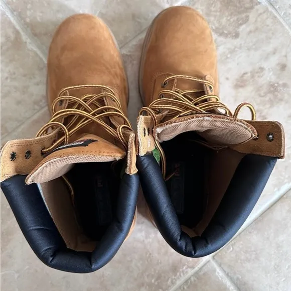 Timberland Pro Steel Toe Waterproof Tan Wheat Work Boots 13 Wide EC