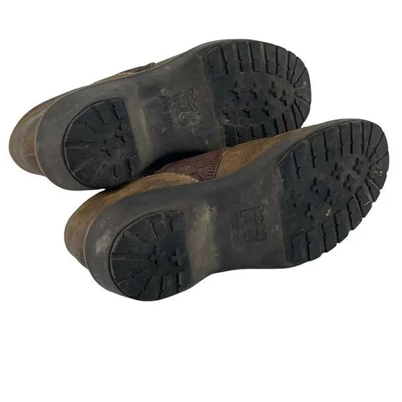 Timberland Pro Alloy Toe Anti Fatigue Shoes Brown Leather Womens Size 8 ESD Mule