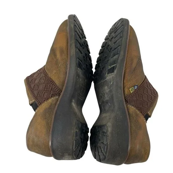 Timberland Pro Alloy Toe Anti Fatigue Shoes Brown Leather Womens Size 8 ESD Mule