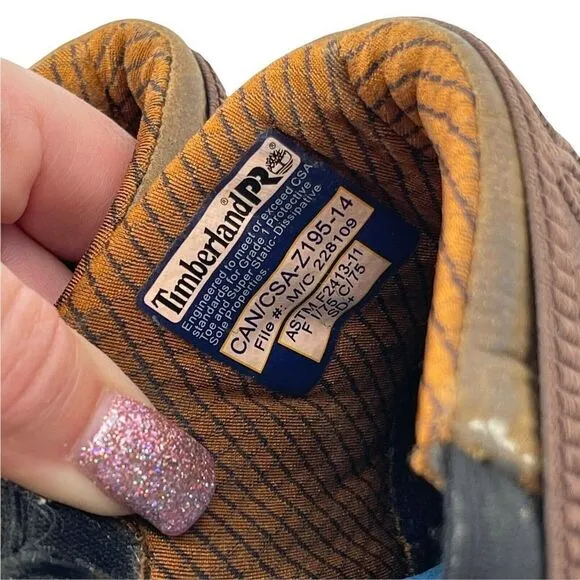 Timberland Pro Alloy Toe Anti Fatigue Shoes Brown Leather Womens Size 8 ESD Mule