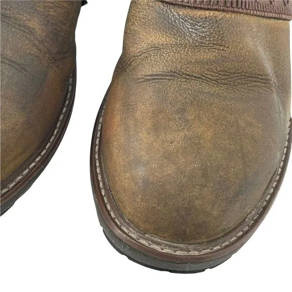 Timberland Pro Alloy Toe Anti Fatigue Shoes Brown Leather Womens Size 8 ESD Mule